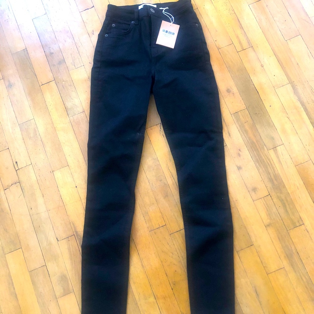 High and Skinny Reformation Black Jeans